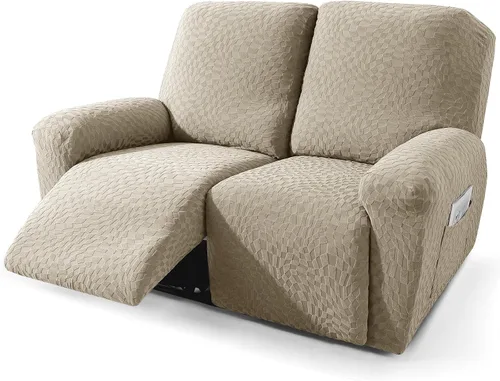 Miniatura 25 de ZNSAYOTX 2026 Funda elástica para sillón reclinable de 3 piezas (61 cm-94 cm) Fundas súper suaves para silla reclinable con bolsillo grande y lazos