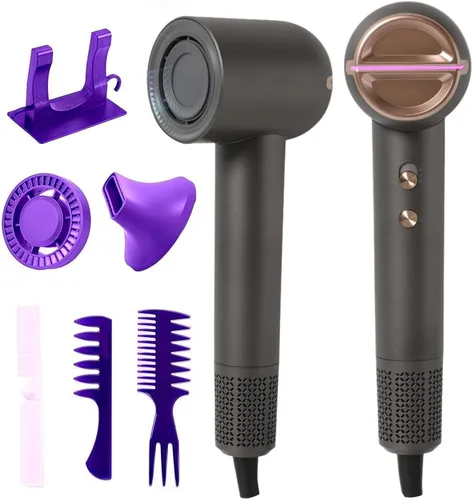 Miniatura 8 de Secador de pelo de viaje, mini secador iónico de doble voltaje para secado rápido, secador de pelo compacto y ligero con difusor magnético