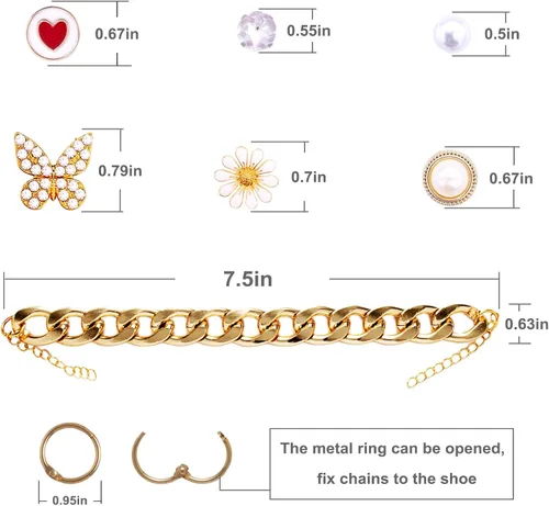 Miniatura 3 de Dijes brillantes para zapatos para mujeres, adolescentes y niñas, accesorios de decoración de zapatos lindos para zuecos, paquete de dijes geniales
