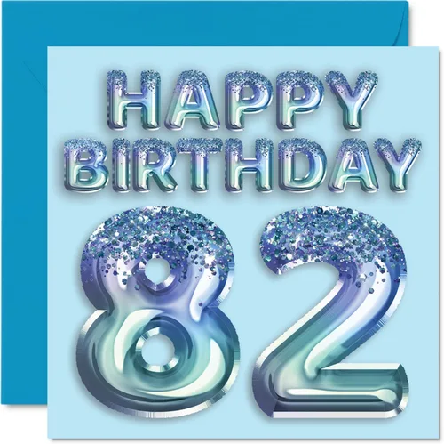 Miniatura 186 de Stuff4 Tarjeta de primer cumpleaños para niños, globo de fiesta con purpurina azul, tarjetas de feliz cumpleaños para niño de 1 año, nieto, hijo, 57