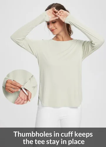 Miniatura 84 de BALEAF - Camisetas de sol de manga larga para mujer, con FPU 50+, para senderismo, ligeras, de secado rápido, protección contra rayos ultravioleta
