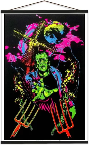 Miniatura 8 de Frankenstein Monster - Póster de luz negra, laminado, 23.5 x 35.5 pulgadas