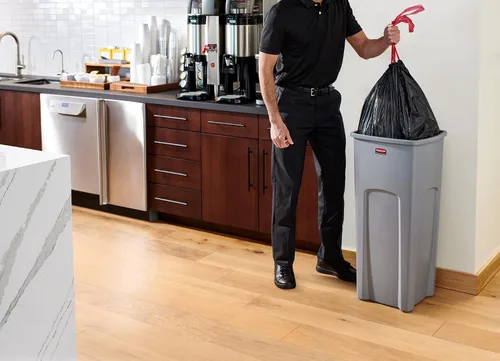 Miniatura 5 de Rubbermaid Commercial - bote de basura cuadrada intocable, cuadrado, Gris