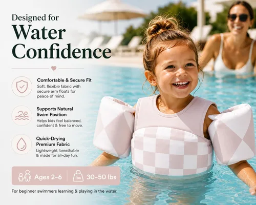 Miniatura 5 de KIDSco Swim Vest for Kids 30-50 lbs. A Puddle Jumper Swimming Float Aid with Shoulder Straps and Arm Water Wings. for Boys and Girls Aged 2-6