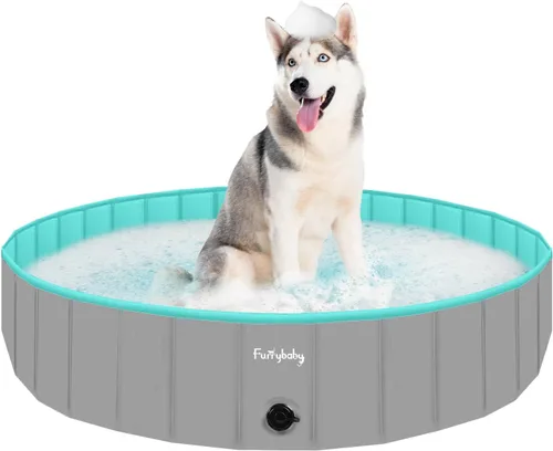 Miniatura 20 de Furrybaby Piscina para perros, piscina infantil plegable de plástico duro para perros grandes, portátil para mascotas, para nadar