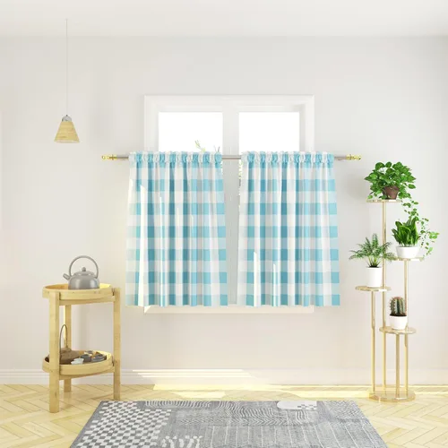 Miniatura 191 de Cenefas de cortina para ventana de 16 pulgadas de largo, 2 paneles de cuadros búfalo, cortinas pequeñas con bolsillo para barra, estilo clásico