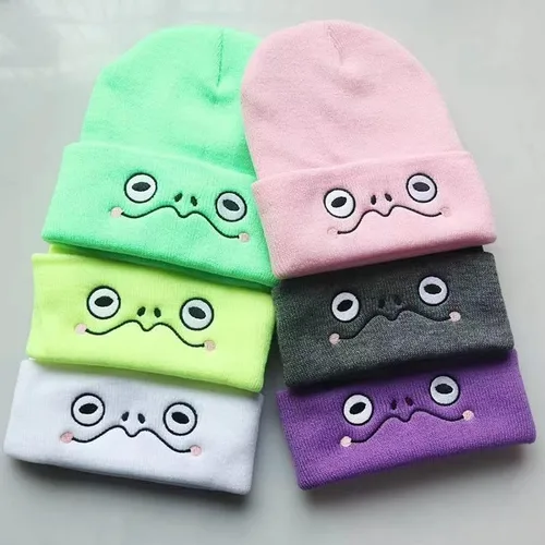 Miniatura 3 de Lindo gorro de rana de punto de animal, divertido gorro de invierno para esquí de invierno, gorro cálido, gorro suave