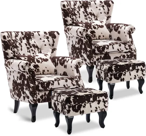 Miniatura 39 de LZAREAL Juego de 2 Sillones de Lectura Accent con Brazos para Sala de Estar, Dormitorio, Sillón de Esquina Cómodo Moderno de Mediados de Siglo, rosa