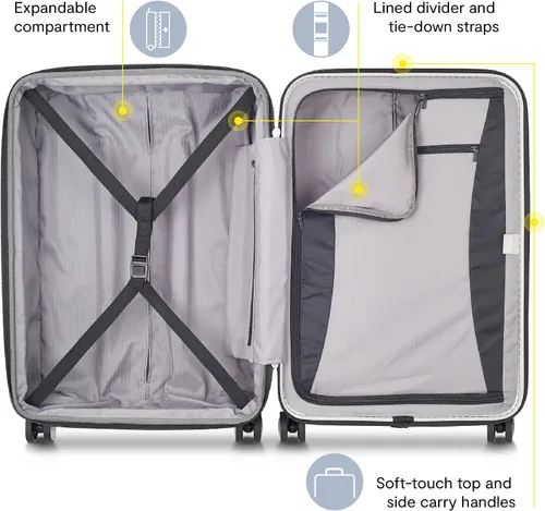 Miniatura 3 de DELSEY Paris - Equipaje duro Helium Titanium con ruedas giratorias, Plateado), 00207182011