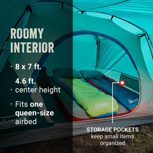 Miniatura 4 de Coleman Tienda de campaña Skydome con vestíbulo de clima completo, resistente a la intemperie para 4/6 personas, se instala en 5 minutos y protege