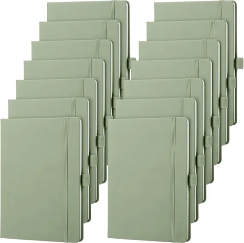 Miniatura 22 de Laumoi 7 Pack Hardcover Journal Notebooks Bulk A5/A4/B5 Journaling Notebook Wide Ruled PU Leather Ruled Lined Journals with Pen Holder for School