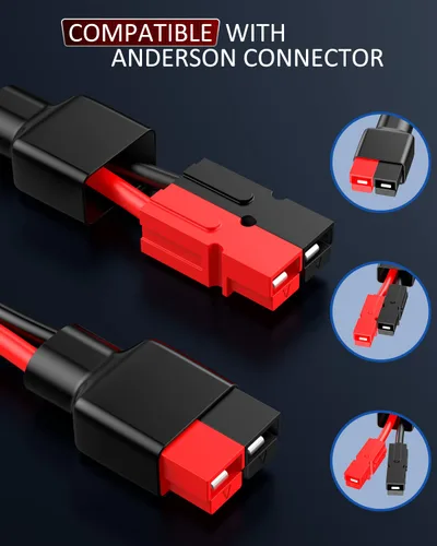 Miniatura 3 de ELECTOP Conector de 45 A a terminal de anillo tórico, compatible con adaptador de puerto de anuncios, cable conector de batería de 10 AWG