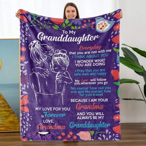 Miniatura 8 de Manta personalizada con nombre para hija, regalos de abuela, regalos de cumpleaños de Navidad para nuera, manta personalizada de franela suave