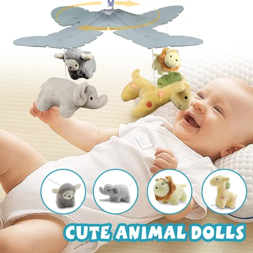 Miniatura 4 de Cuna móvil para bebé con música y luces para niños, animales móviles musicales para cuna, juguetes para niñas, juguetes colgantes, portátil, safari