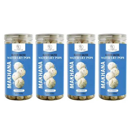 Miniatura 9 de SaltWise Water Lily Pops (Makhana/Fox Nuts) - Aceite de oliva tostado Bajo en sodio Sin gluten, vegano, sin OMG a base de plantas (cebolla crema)