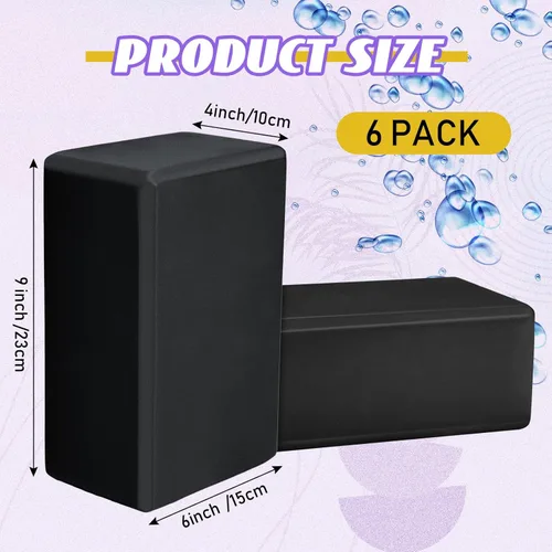 Miniatura 3 de Wettarn Paquete de 6 bloques de yoga de 9 x 6 x 4 pulgadas, espuma EVA, ligeros, antideslizantes, accesorios de yoga para pilates, estiramiento