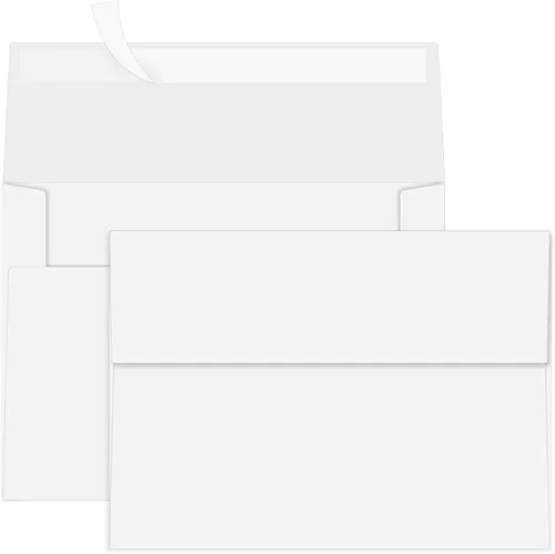 100 paquetes de sobres blancos 5x7, sobres A7 para tarjetas de invitación de boda, cumpleaños, fiesta de bebé