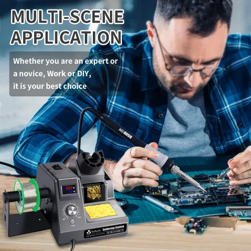 Miniatura 6 de TOAUTO DS90 - Kit de estación de soldadura con pantalla digital dual °F y °C, soldador de 90 W, temperatura de 302 ℉ a 842 ℉, diseño antiestático