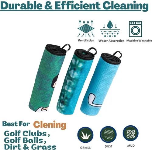 Miniatura 6 de Divertida toalla de golf, toallas de golf impresas para bolsas de golf con clip, regalo de golf para hombres, marido, novio, papá, regalos