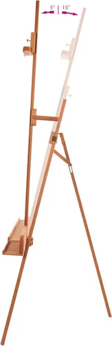 Miniatura 3 de Mabef Caballete de lira de madera M/11, caballete ajustable para artistas de interiores, madera de haya, soporta hasta 22 libras, soporte de lona