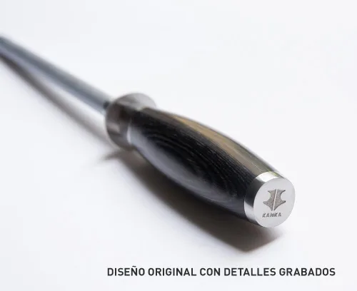 Miniatura 6 de KANKA Cuchillo afilador de alta calidad de 9 pulgadas, varilla de acero inoxidable de alto carbono de alta calidad para cuchillos con mango