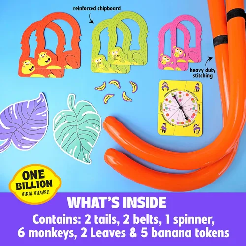 Miniatura 3 de It's Bananas! The Monkey Tail Game – Divertido juego familiar y de fiesta para niños y adultos Regalo divertido para cumpleaños, Navidad