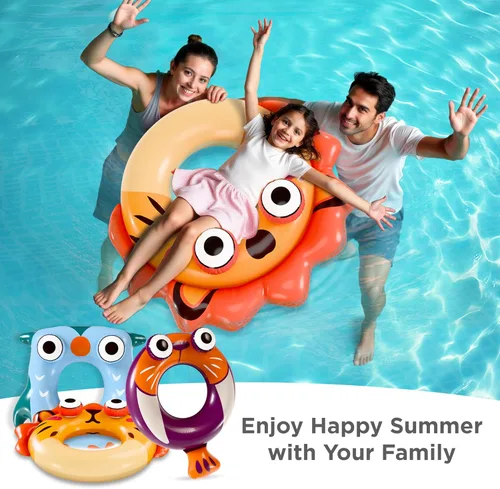 Miniatura 5 de Pool Wave - Flotadores inflables de piscina para niños, flotadores inflables de tubo de natación para niños, juguete flotante de agua al aire libre