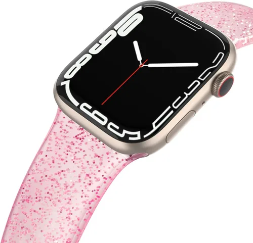 Miniatura 9 de EDIMENS Correa deportiva compatible con correas de Apple Watch de 1.61, 1.49, 1.57 y 1.57 pulgadas, correa de repuesto pequeña de silicona brillante