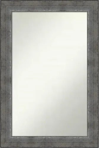 Miniatura 217 de Amanti Art Espejo de baño plateado para sobre el fregadero, 24 x 24 pulgadas, espejo cuadrado de peltre forjado a medida, marco de madera casual