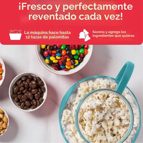 Miniatura 4 de Ecolution - Palomitero MicroPop patentado para microondas con vidrio seguro para temperatura, tapa 3 en 1 mide granos y derrite mantequilla, hecho