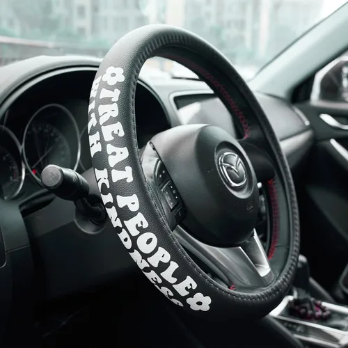 Miniatura 10 de Montañas, Aventura, Exteriores, Campista, Senderismo, Funda de Cuero para Volante de Coche de Montaña - 15 pulgadas Universal de Microfibra - Suave