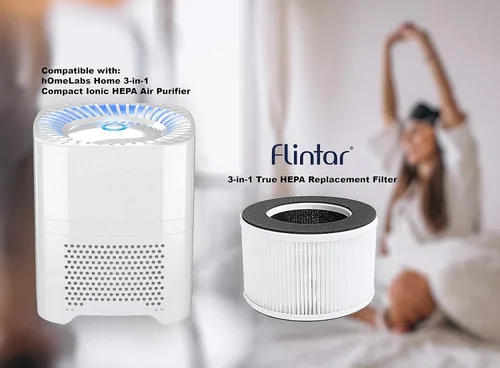 Miniatura 2 de Filtro de repuesto True HEPA, compatible con hOmeLabs Home 4 en 1 compacto HEPA purificador de aire HME020020N solamente, AKJ050GE, paquete de 2
