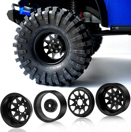 Miniatura 2 de OGRC 4 piezas de ruedas de aluminio de 1.9 pulgadas Beadlock con offset negativo para TRX4 TRX6 SCX10 I II III 90046 AXI03007 Redcat GEN7 GEN8 RC4WD