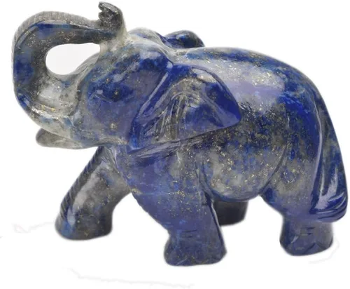 Miniatura 4 de GEMHUB 1400-1500 Ct.(aproximadamente) Estatua decorativa tallada a mano del elefante de lapislázuli V-7861, Piedra