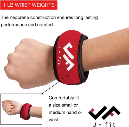 Miniatura 3 de JFIT Par de pesas para muñeca, juego de 2, correas de muñeca para fitness, caminar, entrenamiento, múltiples opciones de tamaño y peso, cómodas
