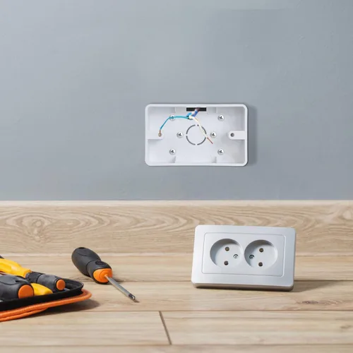 Miniatura 7 de Baluue Caja de salida de montaje en superficie, caja eléctrica ABS de una sola banda para interruptor de superficie de pared y receptáculo, extensor