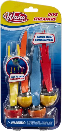 Wahu Dive Streamers - Juego de juguetes de buceo para piscina con palos de buceo de 7 pulgadas marcados con puntos, juego de torpedos de buceo