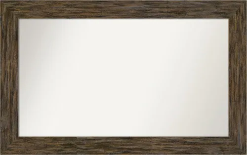 Miniatura 104 de Amanti Art Espejo personalizado, espejo de baño marrón Fencepost, espejo de pared o espejo de tocador de baño sobre el fregadero (27 x 27 pulgadas)