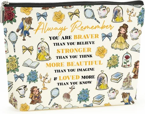 Bolsa de Maquillaje de Belleza Mágica Inspirada en Personajes de Cuentos de Hadas, Regalos de Navidad, Cumpleaños, Amistad para Mujeres, Niñas,