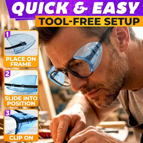 Miniatura 5 de BURIUS Protectores laterales de seguridad para lentes con clip – Se ajustan al 98% de las gafas Protecciones ligeras de laboratorio