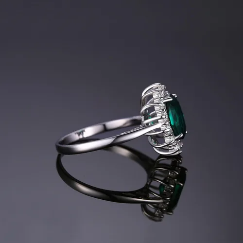Miniatura 4 de JewelryPalace - Anillos de compromisoaniversario estilo princesa Diana Kate Middleton, con piedra natal de zafiro y halo pmujer, 14 quilates
