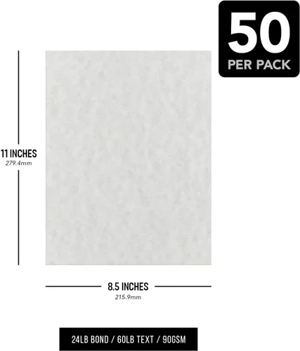 Miniatura 6 de Papel de pergamino color plomizo, ideal para certificados, menús e invitaciones de boda, enlace de 24 libras, texto de 60 libras, 90 GSM, escritura