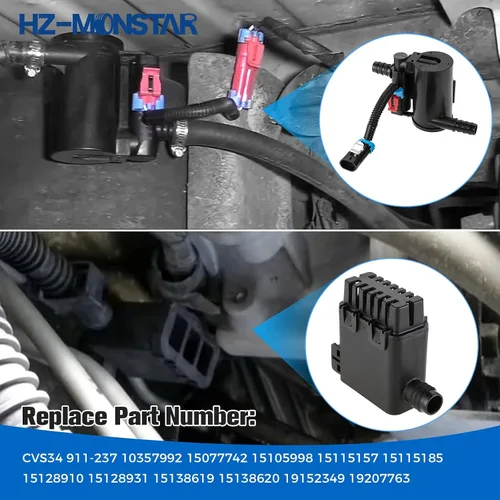 Miniatura 4 de Ensamble de Válvula Solenoide de Ventilación de Recipiente de Evaporación Compatible con Chevy Silverado GMC Sierra 1500 2500 3500 HD Classic