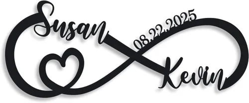 Regalos de boda para parejas 2025 | Regalos de boda personalizados | Regalo de pareja para ella | Letrero de fecha de aniversario de boda | Regalo