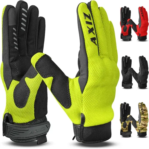 Miniatura 10 de AXIZ Guantes de motocicleta para hombres y mujeres, guantes de ciclismo protegidos para pantalla táctil para MTB BMX, motocross, carreras