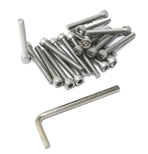Miniatura 266 de iexcell 25 piezas M4 x 60/65/70/75/3.150 in paso de rosca 0.028 in acero inoxidable 304 cabeza hexagonal Tornillos Tornillos surtido Kit