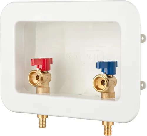 Miniatura 13 de Caja de salida para lavadora PEX-B con pararrayos de martillo y drenaje central, entrada de 1/2 pulgada PEX-B 1807 con lengüeta de crimpado x salida