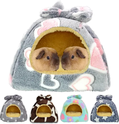 Miniatura 7 de Cama de conejillo de indias, cama de conejo, accesorios cálidos para casa de escondite para animales pequeños, hámsters, chinchillas, conejitos Verde