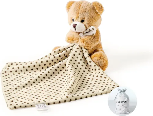 Miniatura 36 de CREVENT - Manta de felpa acogedora para bebé, mantita de seguridad con caras de animales para niños pequeños, regalo para bebés recién nacidos