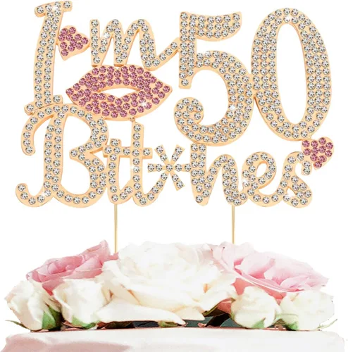 Miniatura 24 de ¡Soy el topper de pastel de cumpleaños número 15 divertido en oro y rosa con strass - ¡Feliz cumpleaños número 15, saludos a los quince años!
